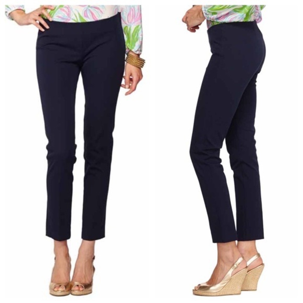 NWT Lilly Pulitzer Hepburn Cigarette Pant in black size 4